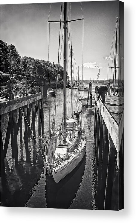 Rockport Harbor Acrylic Print featuring the photograph Rockport Harbor by Priscilla Burgers