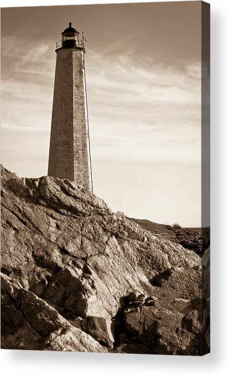 New England Acrylic Print featuring the photograph Rocky Lighthouse by Kyle Lee