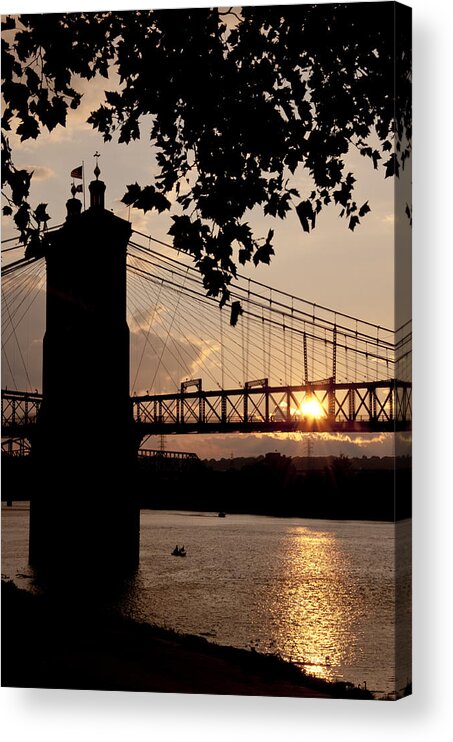 Cincinnati Acrylic Print featuring the photograph Roebling Silhouette by Russell Todd