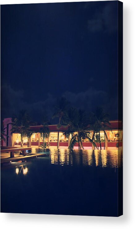 Barcelo Bavaro Beach Resort Acrylic Print featuring the photograph Rooftop Serenity by Laurie Search