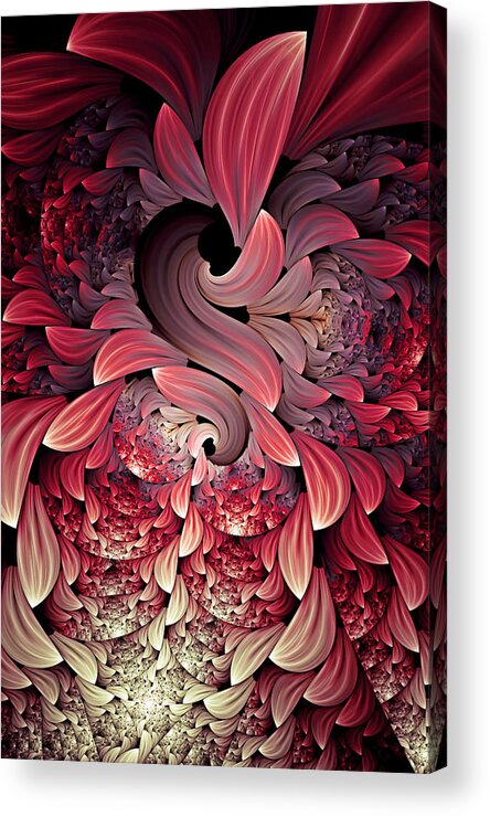 Abstract Acrylic Print featuring the digital art Rooster Abstract by Georgiana Romanovna