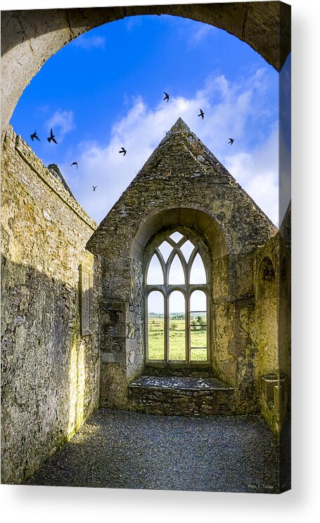 Galway Acrylic Print featuring the photograph Ross Errilly Friary - Irish Monastic Ruins by Mark E Tisdale