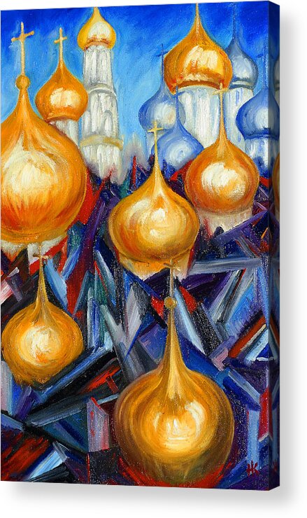  Acrylic Print featuring the painting Russian Domes by Helen Kagan
