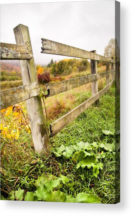 Autumn Landscape Acrylic Print featuring the photograph Rustic Landscapes - Broken fence by Gary Heller