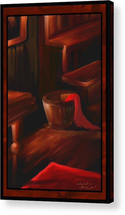 Red Acrylic Print featuring the painting Rustic Wild West Series Number 8 by Steven Lebron Langston