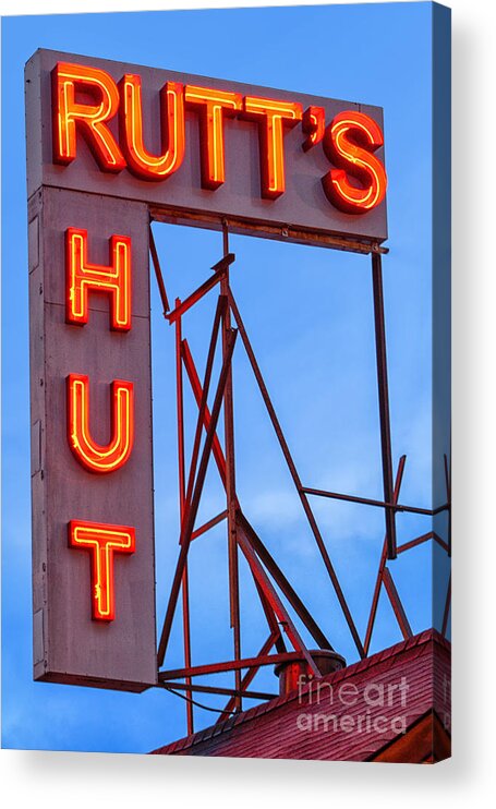 A Hot Dog Program Acrylic Print featuring the photograph Rutt's Hut by Jerry Fornarotto