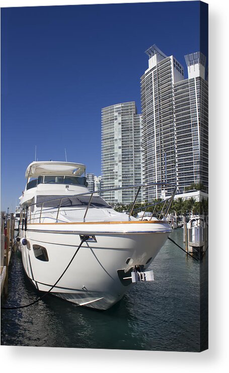 Luxury Yacht Acrylic Print featuring the photograph Miami Beach Marina 31 by Carlos Diaz