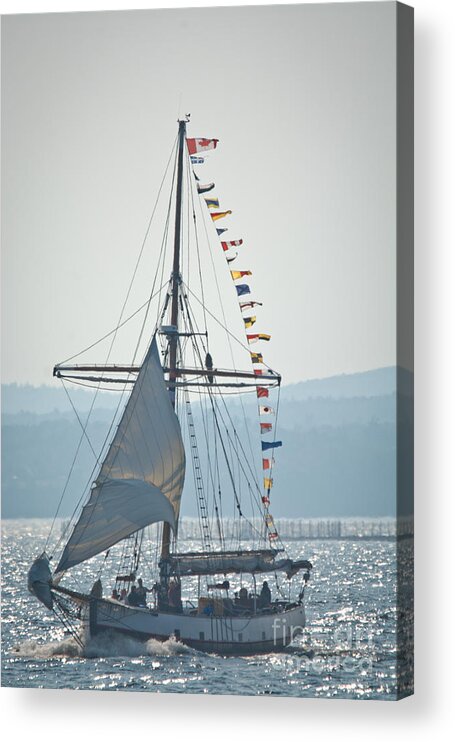  Acrylic Print featuring the photograph Sailing into the Sunset by Cheryl Baxter