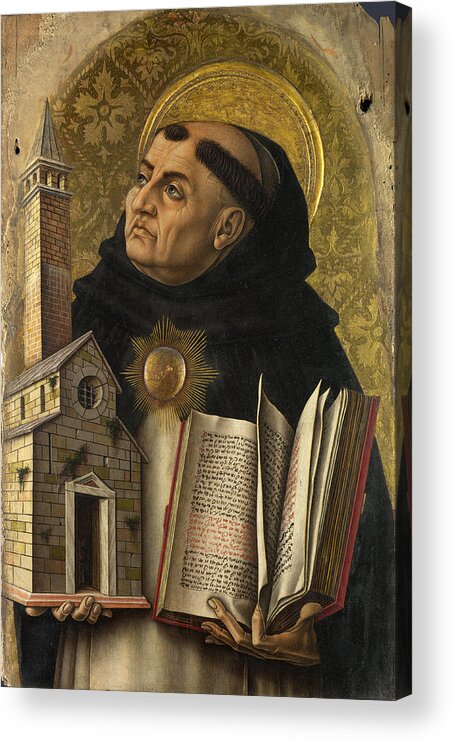 Carlo Crivelli Acrylic Print featuring the painting Saint Thomas Aquinas by Carlo Crivelli