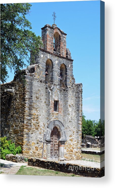 Travelpixpro San Antonio Acrylic Print featuring the photograph San Antonio Missions National Historical Park Mission Espada Left Exterior by Shawn O'Brien