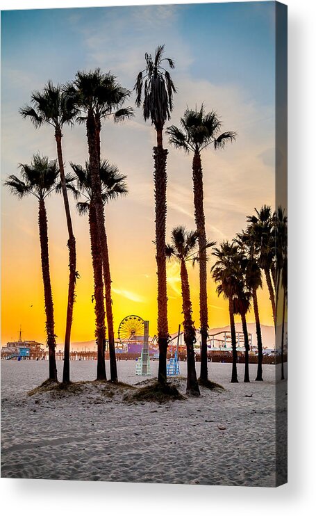 Los Angeles Acrylic Print featuring the photograph Santa Monica Palms by Az Jackson