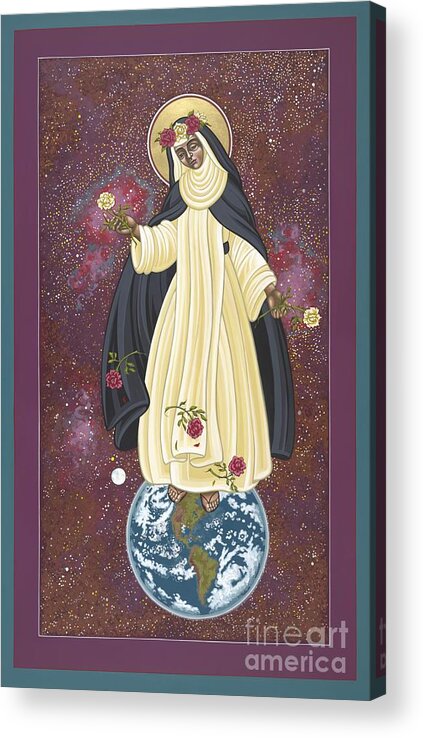 Santa Rosa Of The Cosmos Acrylic Print featuring the painting Santa Rosa Patroness of the Americas 166 by William Hart McNichols