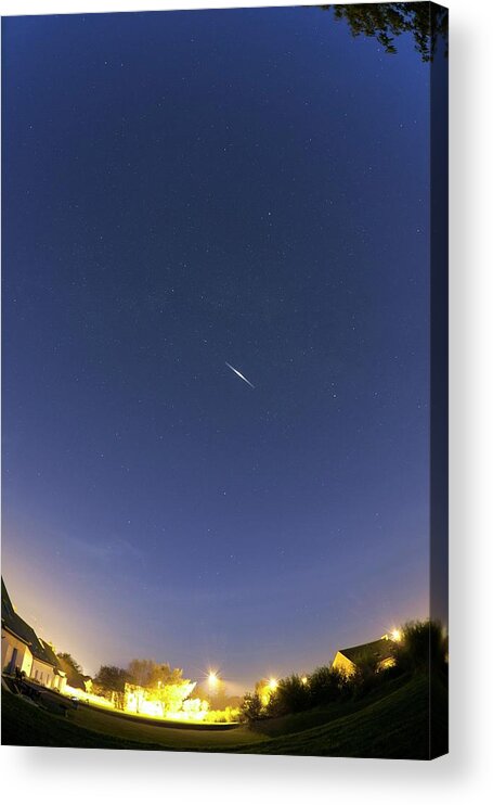 Landscape Acrylic Print featuring the photograph Satellite In The Night Sky by Laurent Laveder/science Photo Library