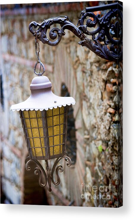 Sicily Acrylic Print featuring the photograph Sicilian Village Lamp by David Smith