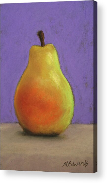 Pear Acrylic Print featuring the pastel Simply Pear by Marna Edwards Flavell