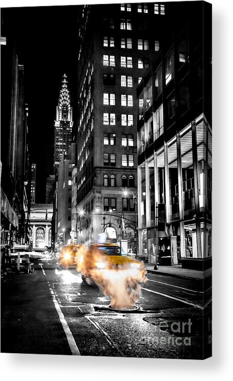 New York Acrylic Print featuring the photograph Smoking Streets Of New York by Az Jackson