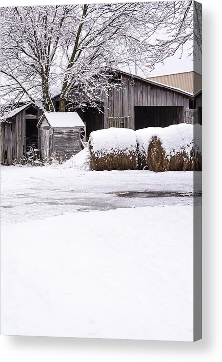 Farm Acrylic Print featuring the photograph Snow Covered Farm by Holden The Moment