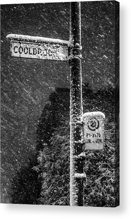 Black And White Acrylic Print featuring the photograph Snowstorm by Arkady Kunysz