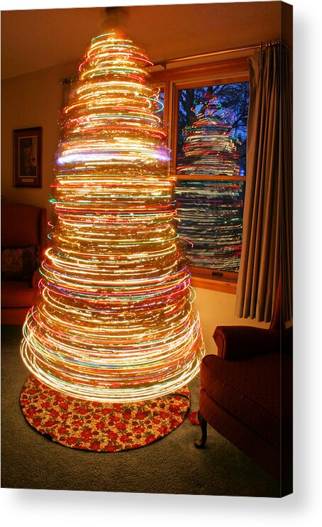Spinning Christmas Tree Acrylic Print featuring the photograph Spinning Christmas Tree by Barbara West