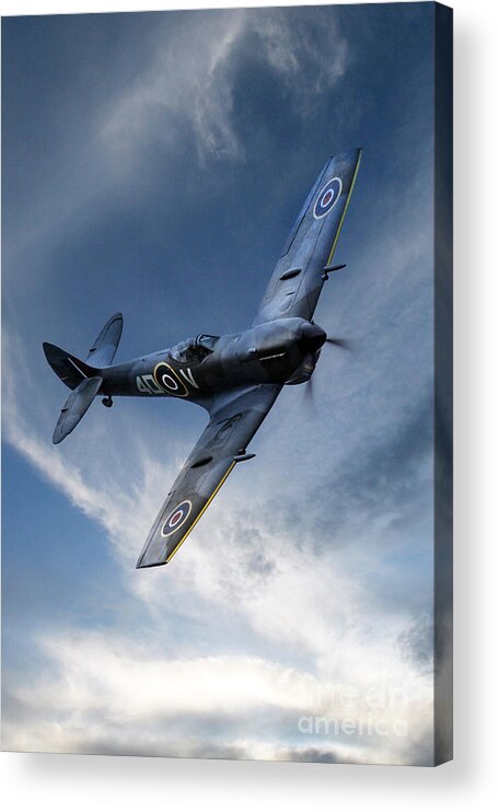 Supermarine Spitfire Te311 Acrylic Print featuring the digital art Spitfire Pass by Airpower Art