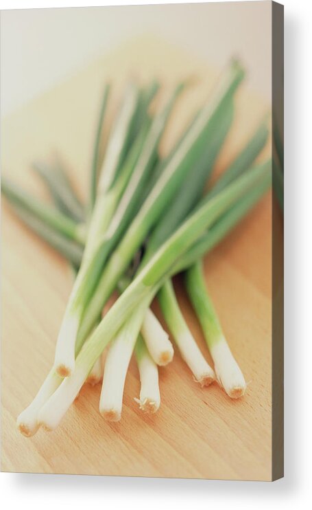 Onion Acrylic Print featuring the photograph Spring Onions by William Lingwood/science Photo Library
