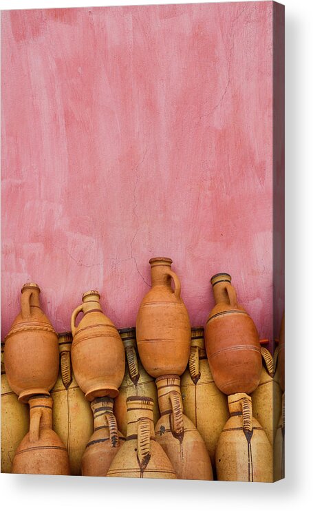 Large Group Of Objects Acrylic Print featuring the photograph Stacked Pottery by Paolo Negri