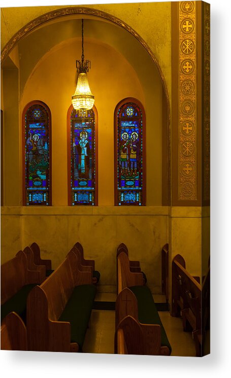 1948 Acrylic Print featuring the photograph Stained Glass Windows at St Sophia by Ed Gleichman