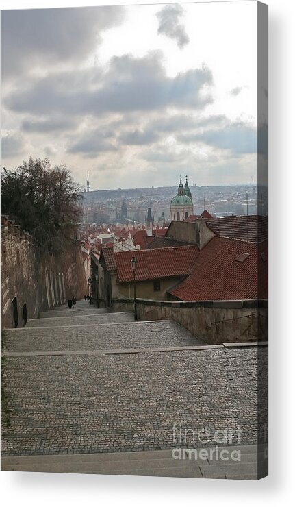 Travel Acrylic Print featuring the photograph Stairs to Prague by Elvis Vaughn