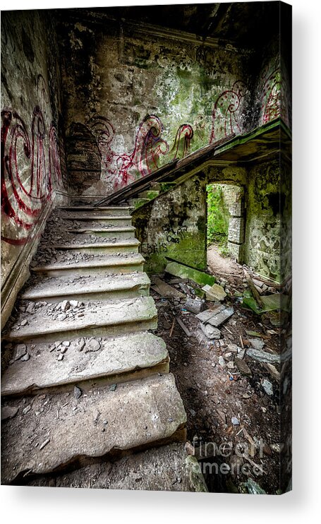 Mansion Acrylic Print featuring the photograph Stairway Graffiti by Adrian Evans