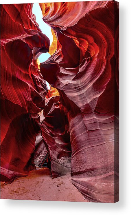 Antelope Canyon Acrylic Print featuring the photograph Stairway to Heaven by Jason Chu