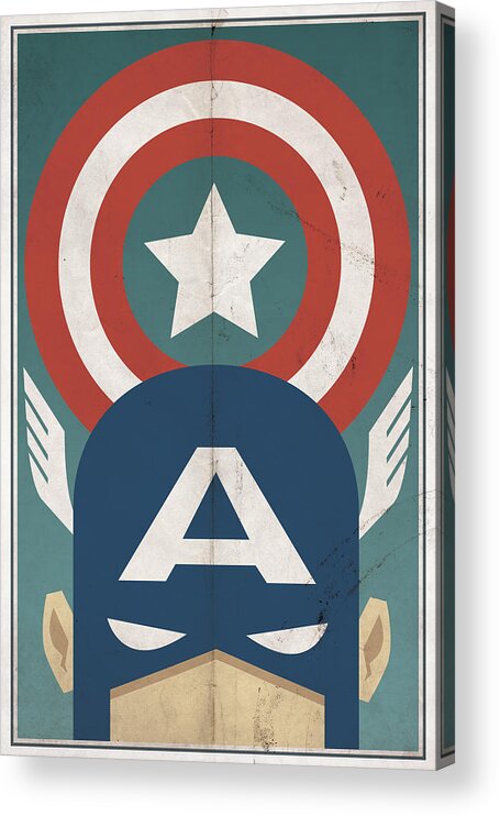 Hero Acrylic Print featuring the digital art Star-Spangled Avenger by Michael Myers