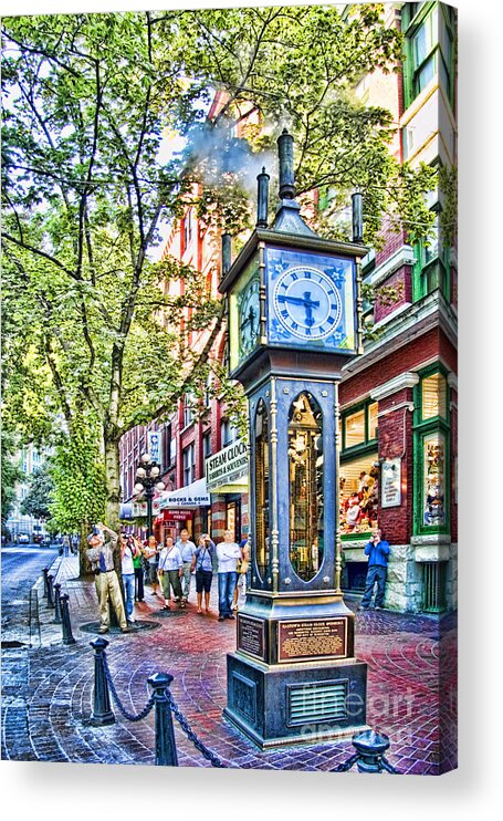 Steam Acrylic Print featuring the photograph Steam Clock in Vancouver Gastown by David Smith
