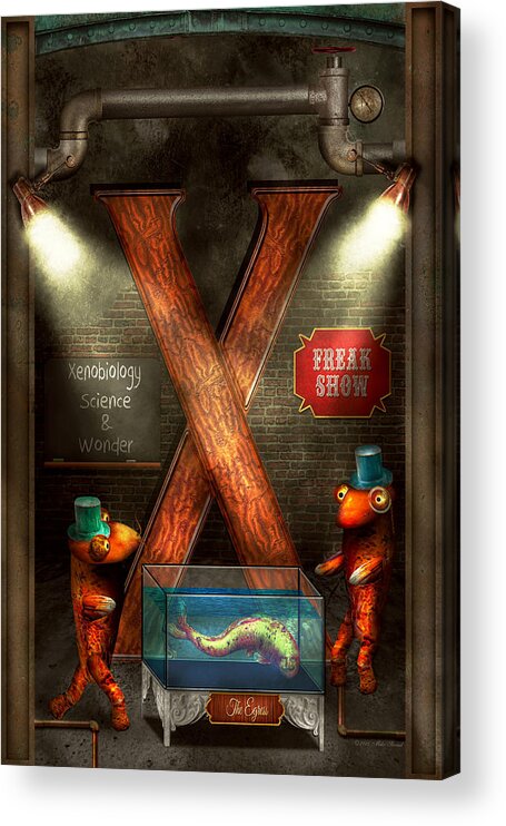 Self Acrylic Print featuring the photograph Steampunk - Alphabet - X is for Xenobiology by Mike Savad