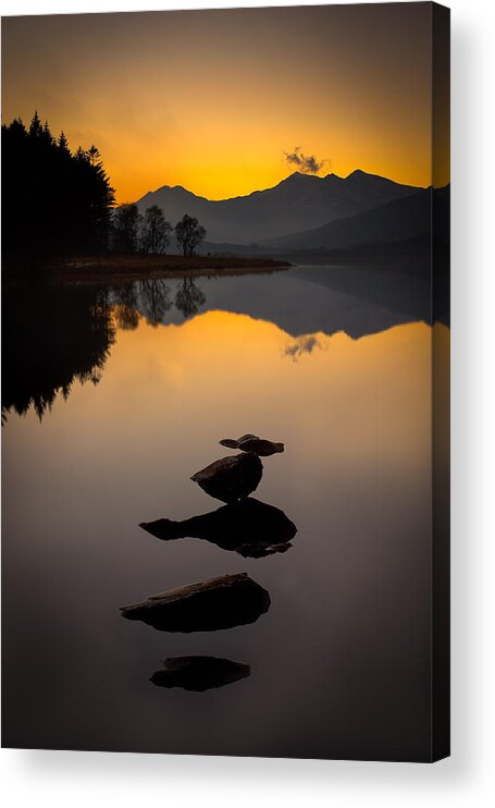 Landscape Acrylic Print featuring the photograph Stepping Stones to Snowdon by Peter OReilly