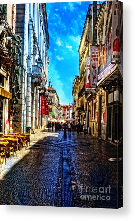 Lisbon Acrylic Print featuring the photograph Streets of Lisbon 1 by Mary Machare
