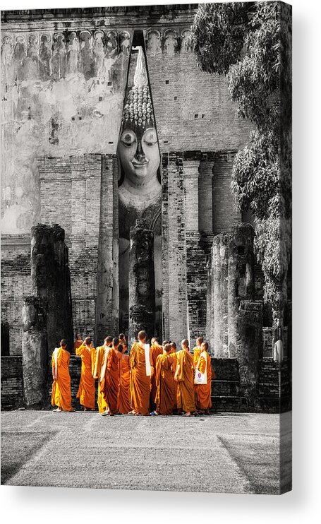 Monks Acrylic Print featuring the photograph Students by Tassanee Angiolillo