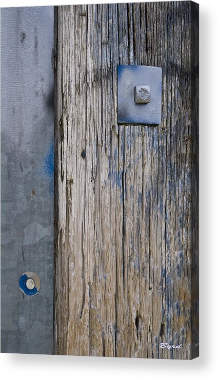 Semi-abstract Acrylic Print featuring the photograph Study of a telephone pole by Christopher Byrd