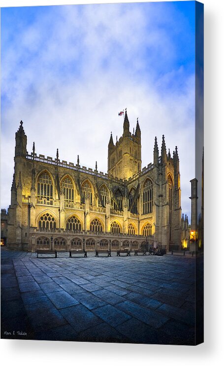 Bath Abbey Acrylic Print featuring the photograph Stunning Beauty of Bath Abbey At Dusk by Mark Tisdale