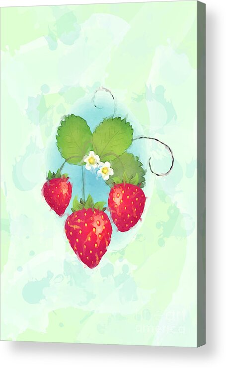 Strawberry Acrylic Print featuring the photograph Summer strawberries by Jane Rix