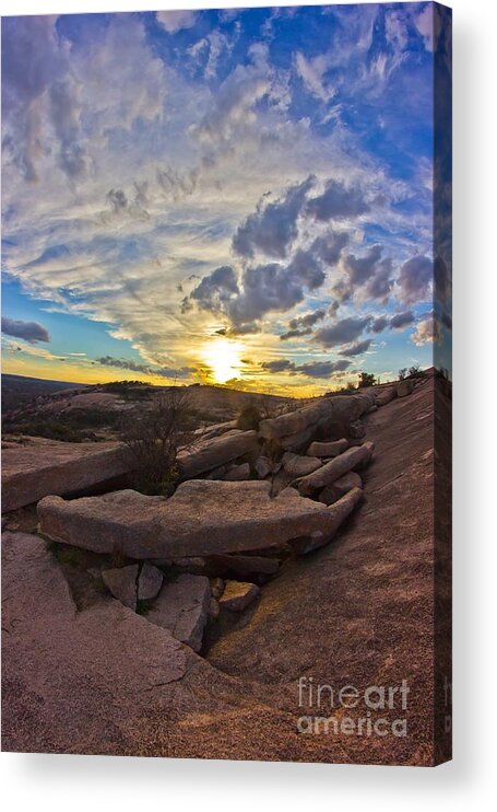 Michael Tidwell Photography Acrylic Print featuring the photograph Sunset at Enchanted Rock State Natural Area by Michael Tidwell