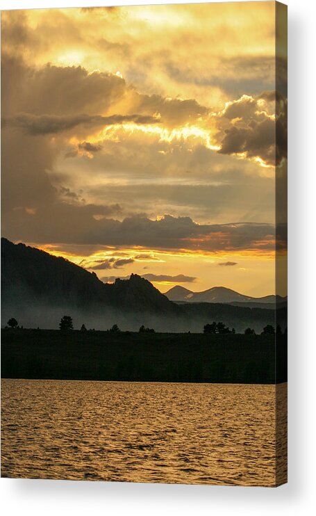 Marshall Lake Acrylic Print featuring the photograph Smokey Sunset at Marshall Lake by Juli Ellen