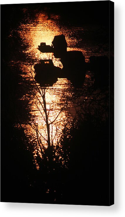 Boats Acrylic Print featuring the photograph Sunset Boats by John Topman