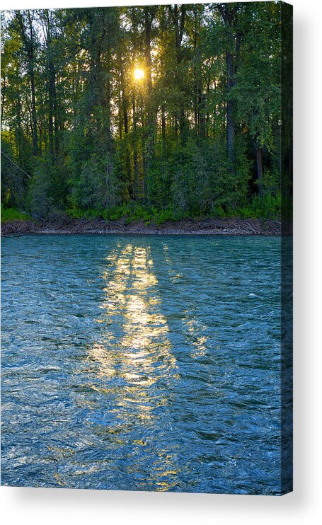 Landscapes Acrylic Print featuring the photograph Sunset on the Bulkley by Mary Lee Dereske