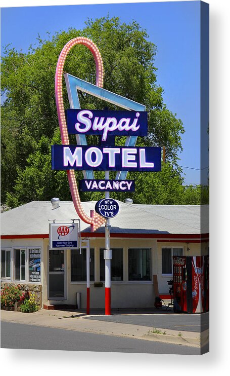 Supai Motel Acrylic Print featuring the photograph Supai Motel - Seligman by Mike McGlothlen