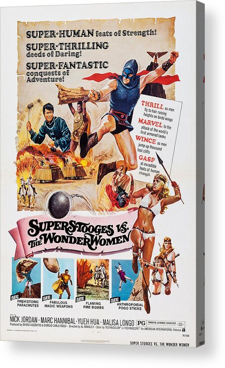 1970s Poster Art Acrylic Print featuring the photograph Super Stooges Vs. The Wonder Women, Aka by Everett