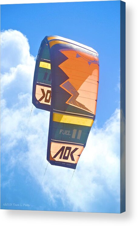 Surfing Kite Acrylic Print featuring the photograph Surfing Kite by Tara Potts