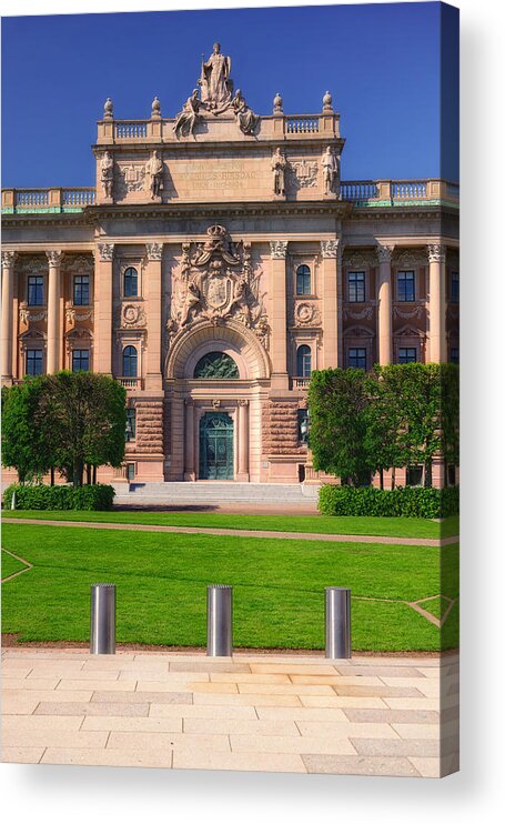 Riksdag Acrylic Print featuring the photograph Swedish Parliament - Riksdag - Stockholm #2 by Photography By Sai