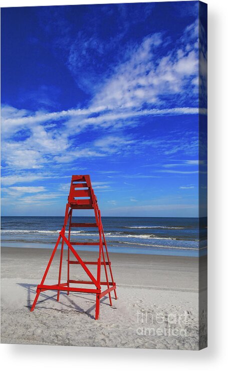 Jacksonville Beach Acrylic Print featuring the photograph Swim At Your Own Risk by Diane Macdonald