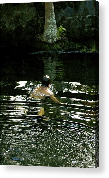 Hawaii Acrylic Print featuring the photograph Swimming in the Pond ...ahhh by Lehua Pekelo-Stearns