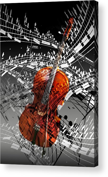 Cello Acrylic Print featuring the photograph Swirl of Music by Randall Nyhof